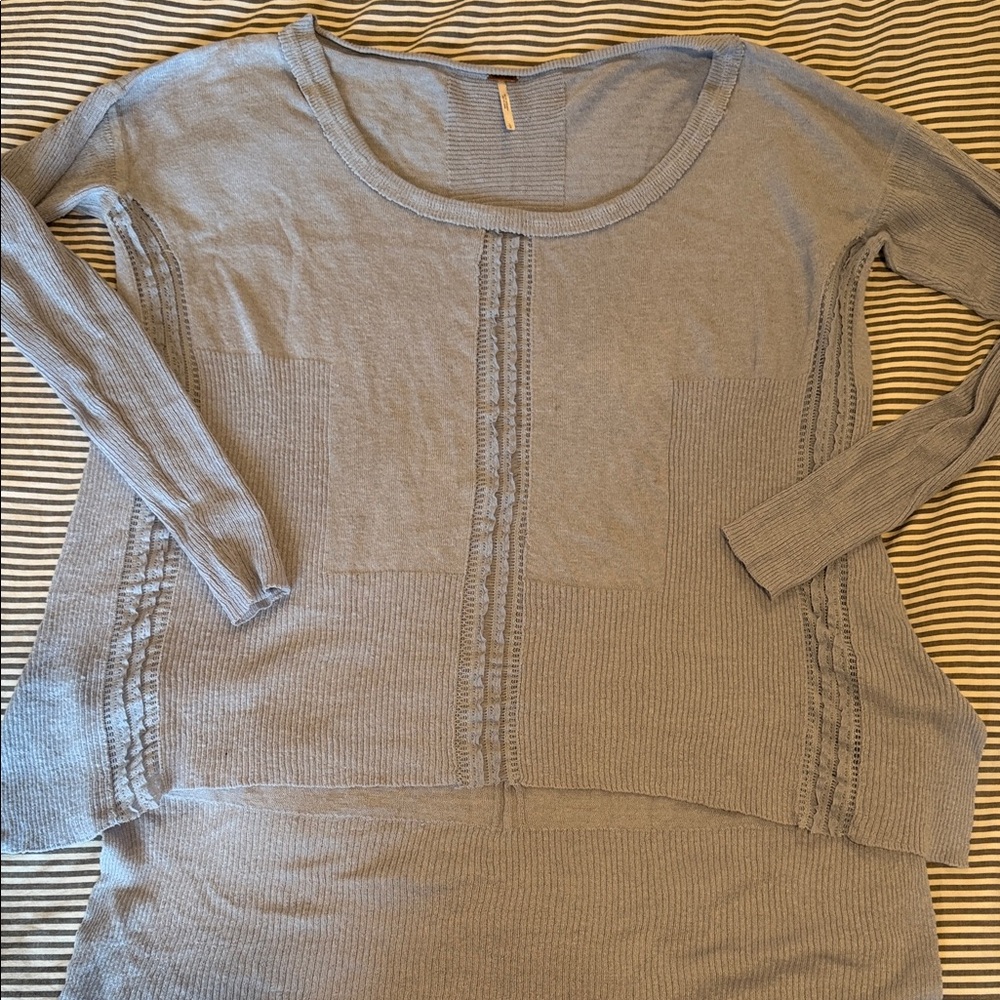 Free People Light Blue Long Sleeve Top